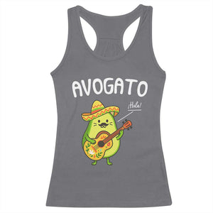 Funny Avocado Cat Avogato Racerback Tank Top Cinco De Mayo Mexican TS11 Charcoal Print Your Wear