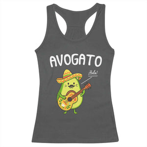 Funny Avocado Cat Avogato Racerback Tank Top Cinco De Mayo Mexican TS11 Dark Heather Print Your Wear