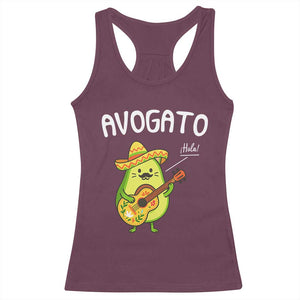 Funny Avocado Cat Avogato Racerback Tank Top Cinco De Mayo Mexican TS11 Maroon Print Your Wear