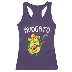 Funny Avocado Cat Avogato Racerback Tank Top Cinco De Mayo Mexican TS11 Purple Print Your Wear