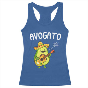 Funny Avocado Cat Avogato Racerback Tank Top Cinco De Mayo Mexican TS11 Royal Blue Print Your Wear