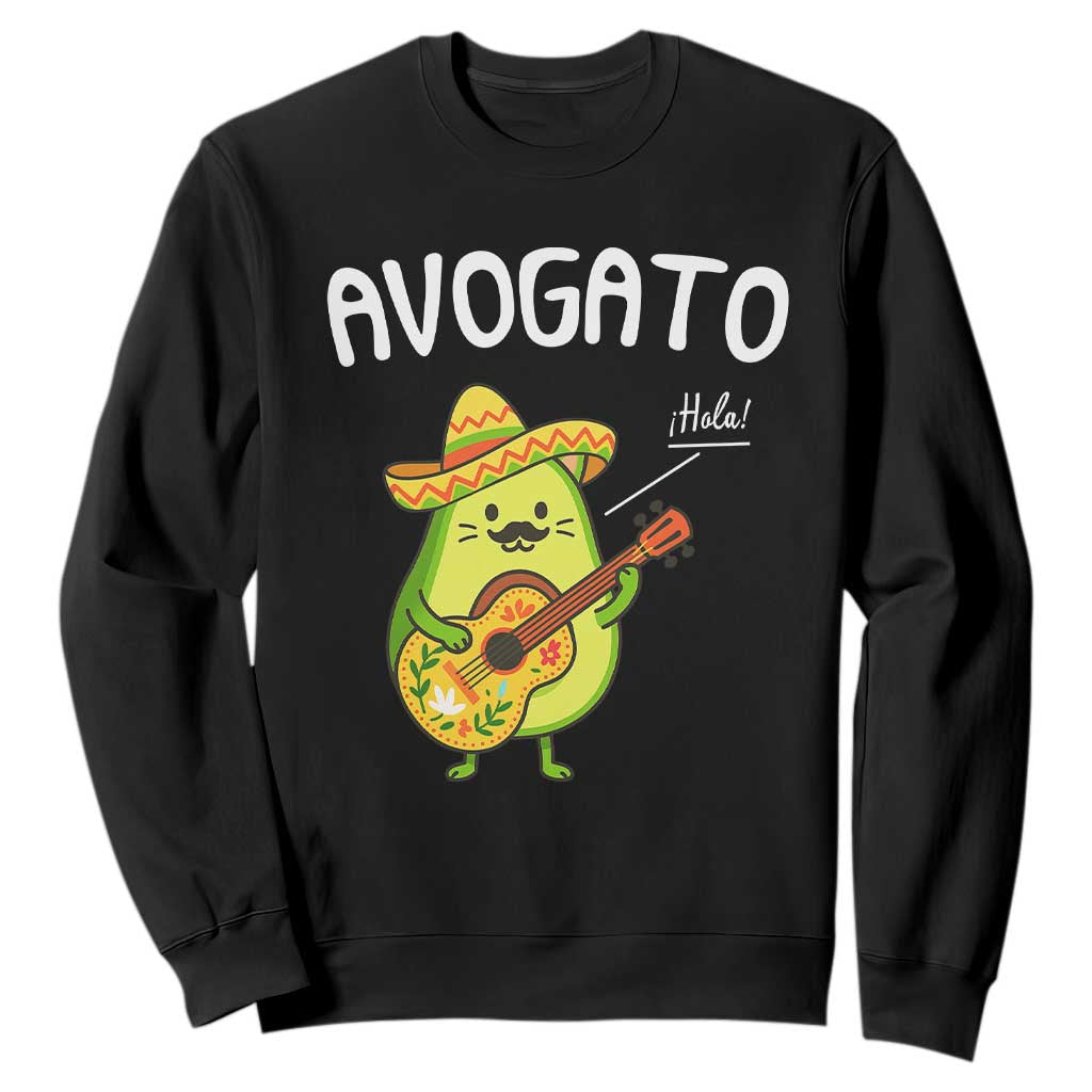 Funny Avocado Cat Avogato Sweatshirt Cinco De Mayo Mexican TS11 Black Print Your Wear