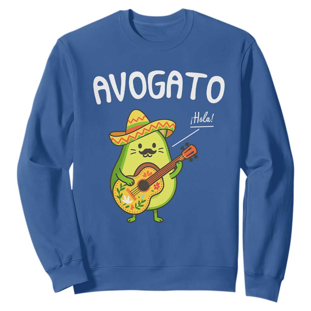Funny Avocado Cat Avogato Sweatshirt Cinco De Mayo Mexican TS11 Royal Blue Print Your Wear