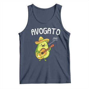 Funny Avocado Cat Avogato Tank Top Cinco De Mayo Mexican TS11 Navy Print Your Wear