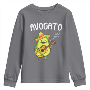 Funny Avocado Cat Avogato Youth Sweatshirt Cinco De Mayo Mexican TS11 Charcoal Print Your Wear