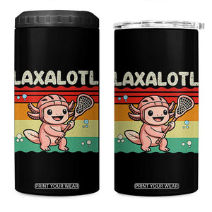 Funny Axolotl Lacrosse LAX Laxalotl 4 in 1 Can Cooler Tumbler Lacrosse Player Retro Vintage TS11 One Size: 16 oz Black Print Your Wear