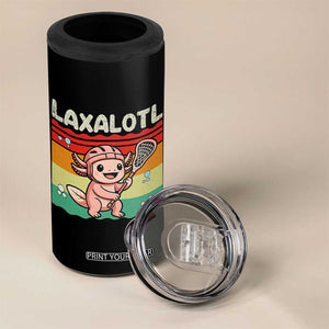 Funny Axolotl Lacrosse LAX Laxalotl 4 in 1 Can Cooler Tumbler Lacrosse Player Retro Vintage TS11 Print Your Wear