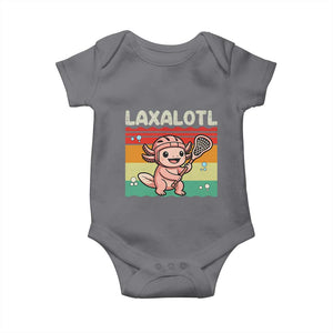 Funny Axolotl Lacrosse LAX Laxalotl Baby Onesie Lacrosse Player Retro Vintage TS11 Charcoal Print Your Wear