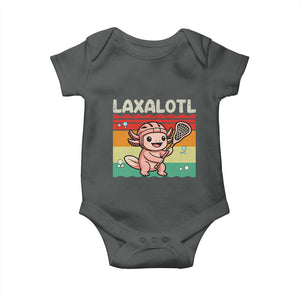 Funny Axolotl Lacrosse LAX Laxalotl Baby Onesie Lacrosse Player Retro Vintage TS11 Dark Heather Print Your Wear