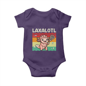 Funny Axolotl Lacrosse LAX Laxalotl Baby Onesie Lacrosse Player Retro Vintage TS11 Purple Print Your Wear