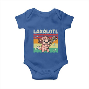 Funny Axolotl Lacrosse LAX Laxalotl Baby Onesie Lacrosse Player Retro Vintage TS11 Royal Blue Print Your Wear