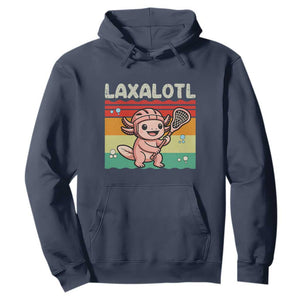 Funny Axolotl Lacrosse LAX Laxalotl Hoodie Lacrosse Player Retro Vintage TS11 Navy Print Your Wear