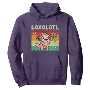 Funny Axolotl Lacrosse LAX Laxalotl Hoodie Lacrosse Player Retro Vintage TS11 Purple Print Your Wear