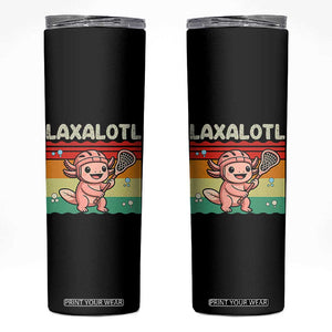 Funny Axolotl Lacrosse LAX Laxalotl Skinny Tumbler Lacrosse Player Retro Vintage TS11 Black Print Your Wear