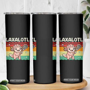 Funny Axolotl Lacrosse LAX Laxalotl Skinny Tumbler Lacrosse Player Retro Vintage TS11 Print Your Wear