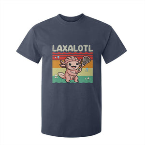 Funny Axolotl Lacrosse LAX Laxalotl T Shirt For Kid Lacrosse Player Retro Vintage TS11 Navy Print Your Wear