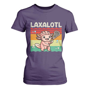Funny Axolotl Lacrosse LAX Laxalotl T Shirt For Women Lacrosse Player Retro Vintage TS11 Purple Print Your Wear