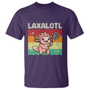 Funny Axolotl Lacrosse LAX Laxalotl T Shirt Lacrosse Player Retro Vintage TS11 Purple Print Your Wear