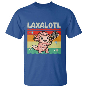 Funny Axolotl Lacrosse LAX Laxalotl T Shirt Lacrosse Player Retro Vintage TS11 Royal Blue Print Your Wear