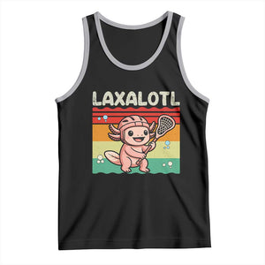 Funny Axolotl Lacrosse LAX Laxalotl Tank Top Lacrosse Player Retro Vintage TS11 Black Athletic Heather Print Your Wear