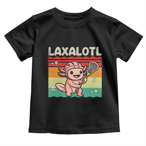Funny Axolotl Lacrosse LAX Laxalotl Toddler T Shirt Lacrosse Player Retro Vintage TS11 Black Print Your Wear