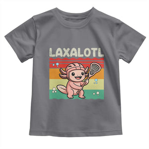 Funny Axolotl Lacrosse LAX Laxalotl Toddler T Shirt Lacrosse Player Retro Vintage TS11 Charcoal Print Your Wear