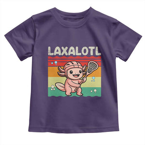 Funny Axolotl Lacrosse LAX Laxalotl Toddler T Shirt Lacrosse Player Retro Vintage TS11 Purple Print Your Wear