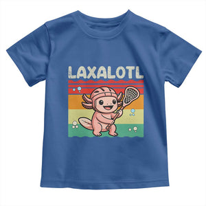 Funny Axolotl Lacrosse LAX Laxalotl Toddler T Shirt Lacrosse Player Retro Vintage TS11 Royal Blue Print Your Wear