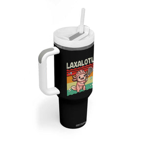 Funny Axolotl Lacrosse LAX Laxalotl Tumbler With Handle Lacrosse Player Retro Vintage TS11 Print Your Wear