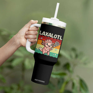 Funny Axolotl Lacrosse LAX Laxalotl Tumbler With Handle Lacrosse Player Retro Vintage TS11 Print Your Wear