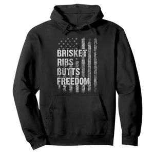 Funny BBQ Brisket Ribs Butts Freedom Hoodie 4th Of July Meat Smoking American Flag TS11 Black Print Your Wear