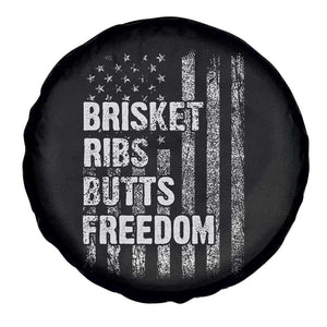 Funny BBQ Brisket Ribs Butts Freedom Spare Tire Cover 4th Of July Meat Smoking American Flag TS11 Print Your Wear