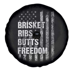 Funny BBQ Brisket Ribs Butts Freedom Spare Tire Cover 4th Of July Meat Smoking American Flag TS11 Print Your Wear