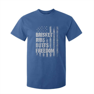 Funny BBQ Brisket Ribs Butts Freedom T Shirt For Kid 4th Of July Meat Smoking American Flag TS11 Royal Blue Print Your Wear