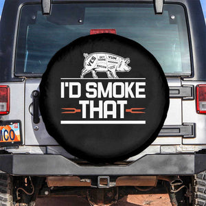 Funny BBQ I'd Smoke That Spare Tire Cover Chef Butcher Cook BBQ TS10 No hole Black Print Your Wear