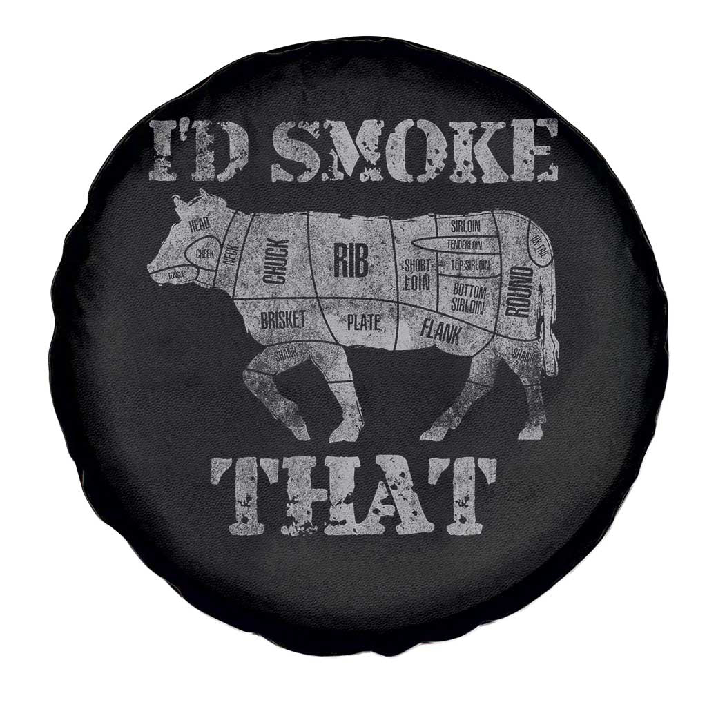 Funny BBQ Spare Tire Cover Chef Butcher Cook BBQ I'd Smoke That Cow Beef TS10 Print Your Wear