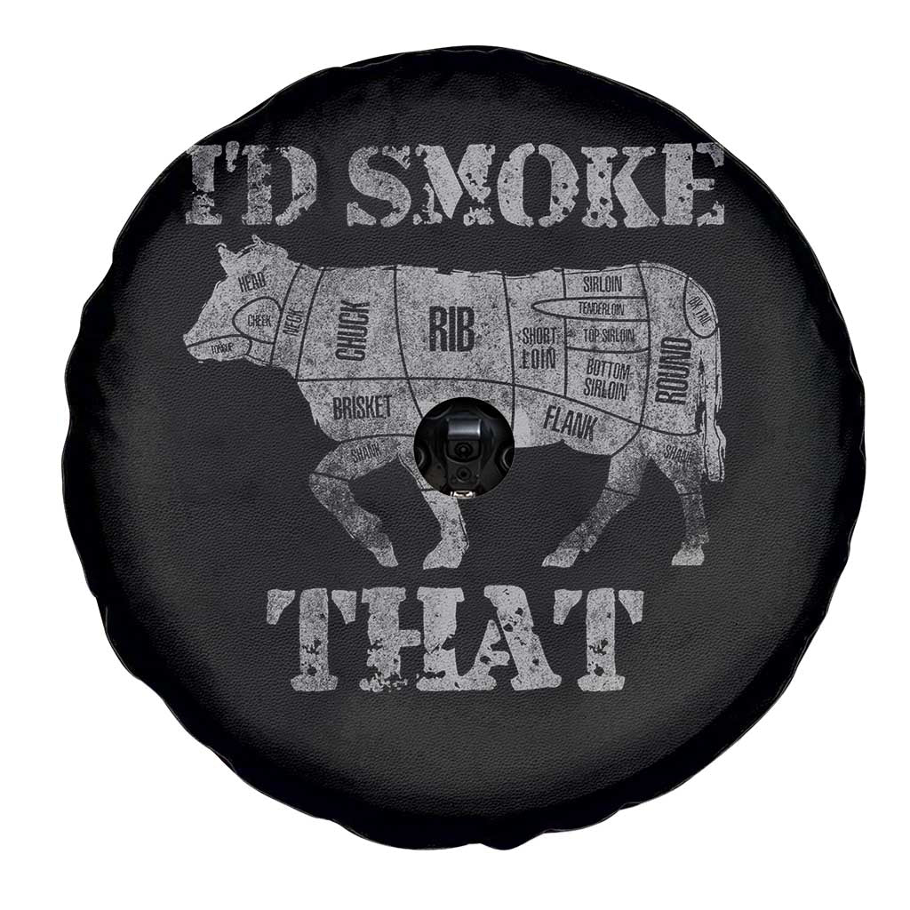 Funny BBQ Spare Tire Cover Chef Butcher Cook BBQ I'd Smoke That Cow Beef TS10 Print Your Wear