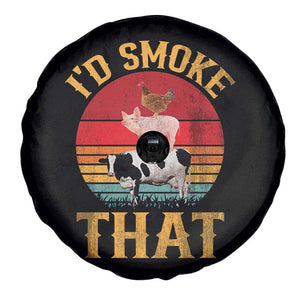 Funny BBQ Spare Tire Cover I'd Smoke That Barbecue Retro Grilling Gift TS10 Print Your Wear
