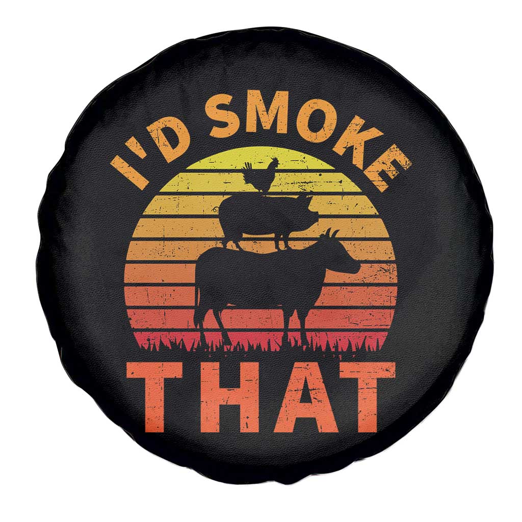 Funny BBQ Spare Tire Cover I'd Smoke That Barbecue Retro Grilling Gifts TS10 Print Your Wear
