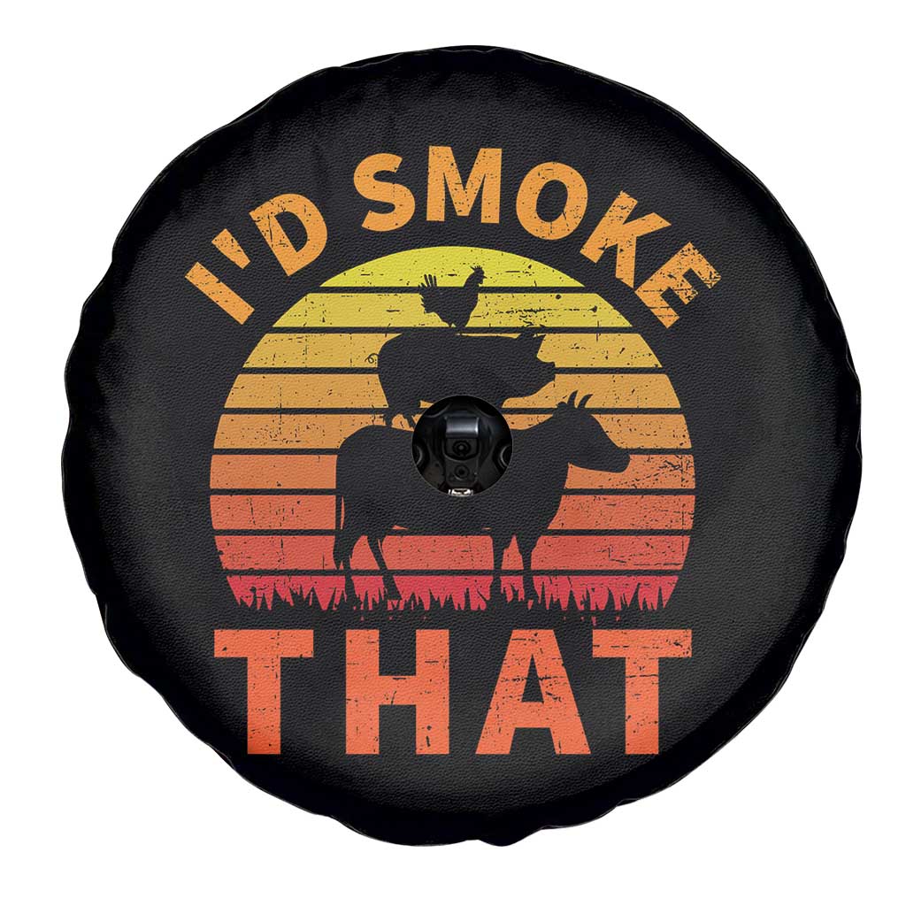 Funny BBQ Spare Tire Cover I'd Smoke That Barbecue Retro Grilling Gifts TS10 Print Your Wear