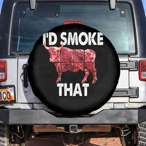 Funny BBQ Spare Tire Cover I'd Smoke That Cow Beef Chef Butcher Cook TS10 No hole Black Print Your Wear