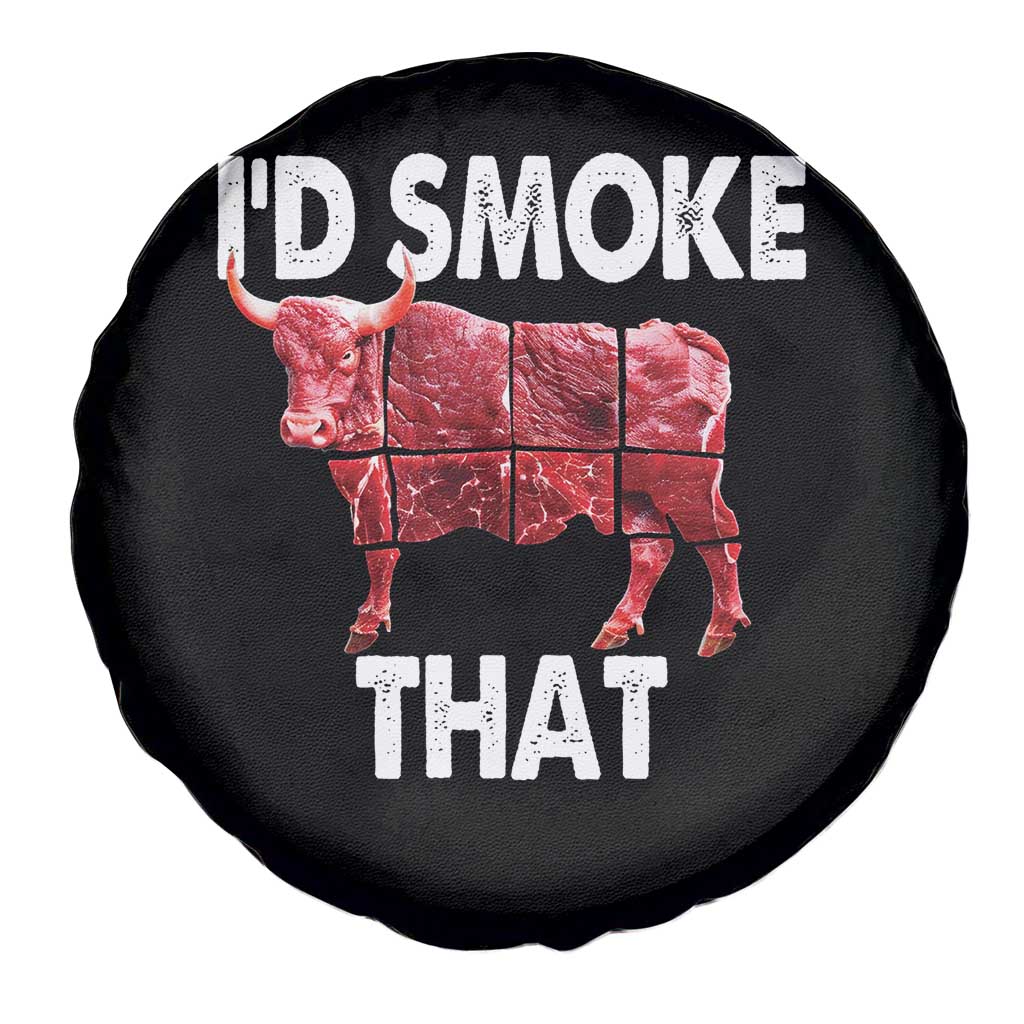 Funny BBQ Spare Tire Cover I'd Smoke That Cow Beef Chef Butcher Cook TS10 Print Your Wear