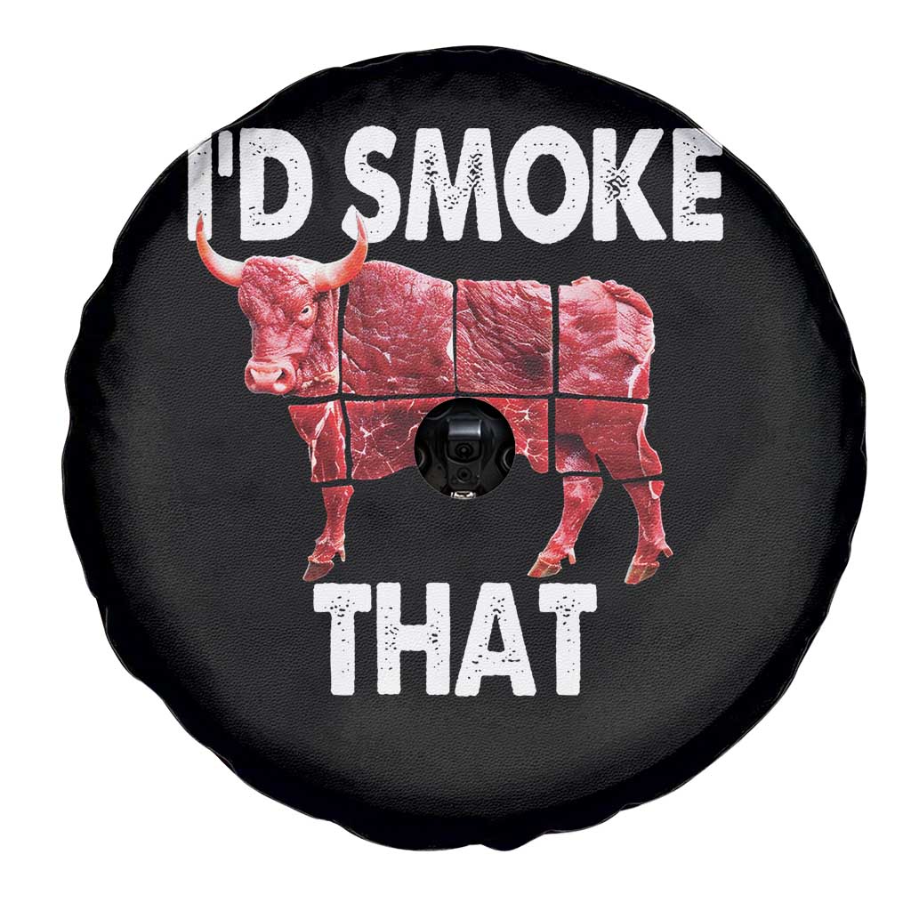 Funny BBQ Spare Tire Cover I'd Smoke That Cow Beef Chef Butcher Cook TS10 Print Your Wear