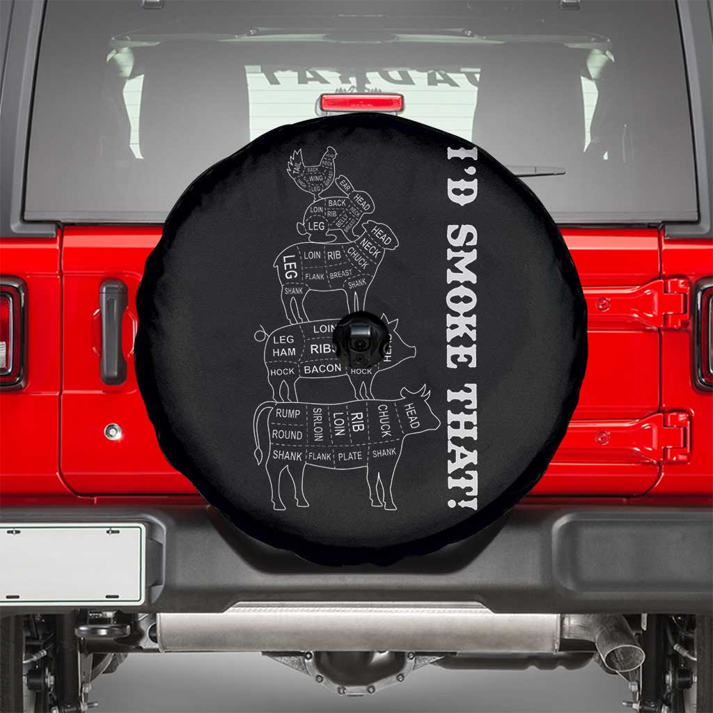 Funny BBQ Spare Tire Cover I'd Smoke That TS10 Black Print Your Wear