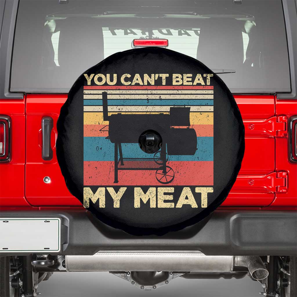 Funny BBQ Spare Tire Cover You Can't Beat My Meat Dad Grill Gift TS10 Black Print Your Wear