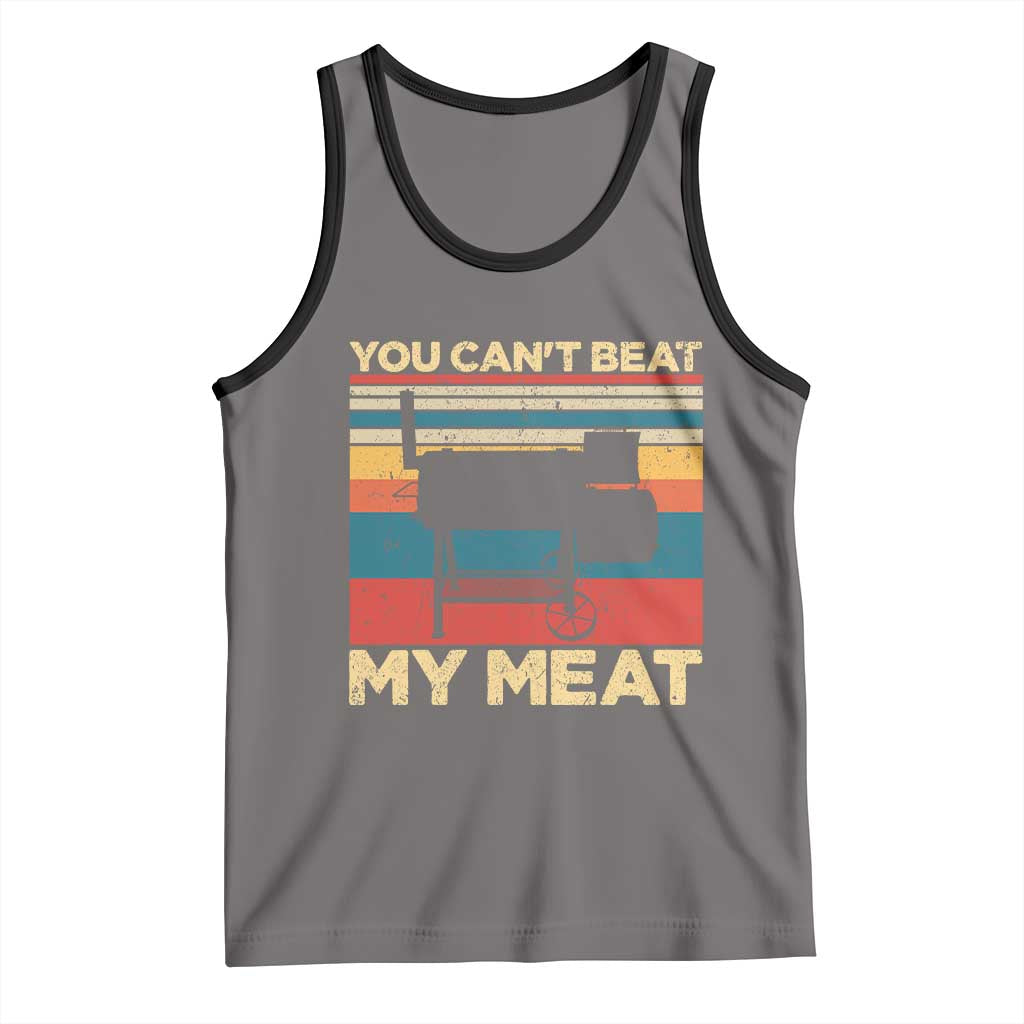 Funny BBQ Tank Top You Can't Beat My Meat Dad Grill Gift TS10 Deep Heather Black Print Your Wear