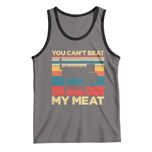 Funny BBQ Tank Top You Can't Beat My Meat Dad Grill Gift TS10 Deep Heather Black Print Your Wear
