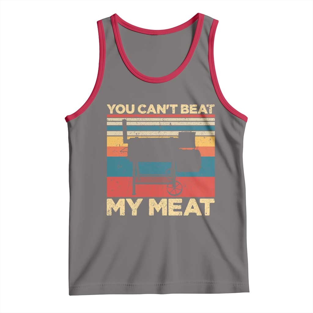 Funny BBQ Tank Top You Can't Beat My Meat Dad Grill Gift TS10 Deep Heather Red Print Your Wear