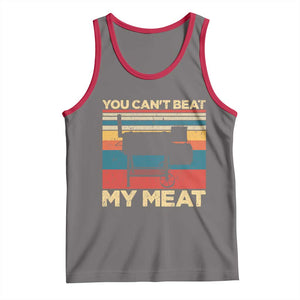 Funny BBQ Tank Top You Can't Beat My Meat Dad Grill Gift TS10 Deep Heather Red Print Your Wear