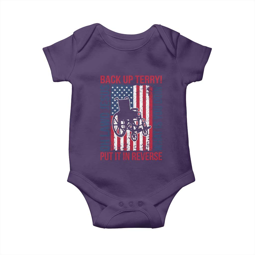 Funny Back Up Terry Put It In Reverse Baby Onesie Oh Lawd Jesus What Is You Doin TS11 Purple Print Your Wear